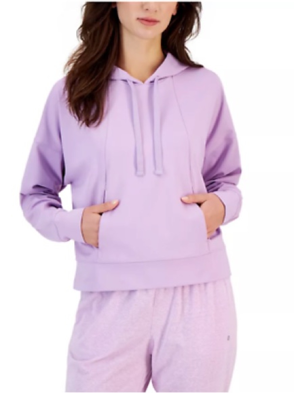 Ideology Lilac Hoodie Long Sleeve Pullover Sweatshirt Active Relaxed Soft Purple